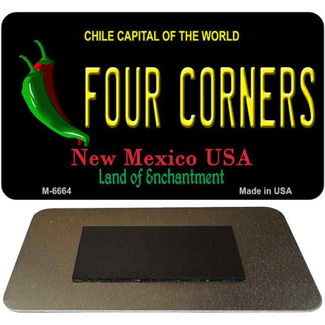 Four Corners Black New Mexico Novelty Metal Magnet M-6664