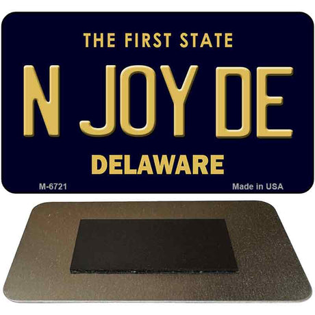 N Joy DE Delaware State License Plate Tag Magnet M-6721