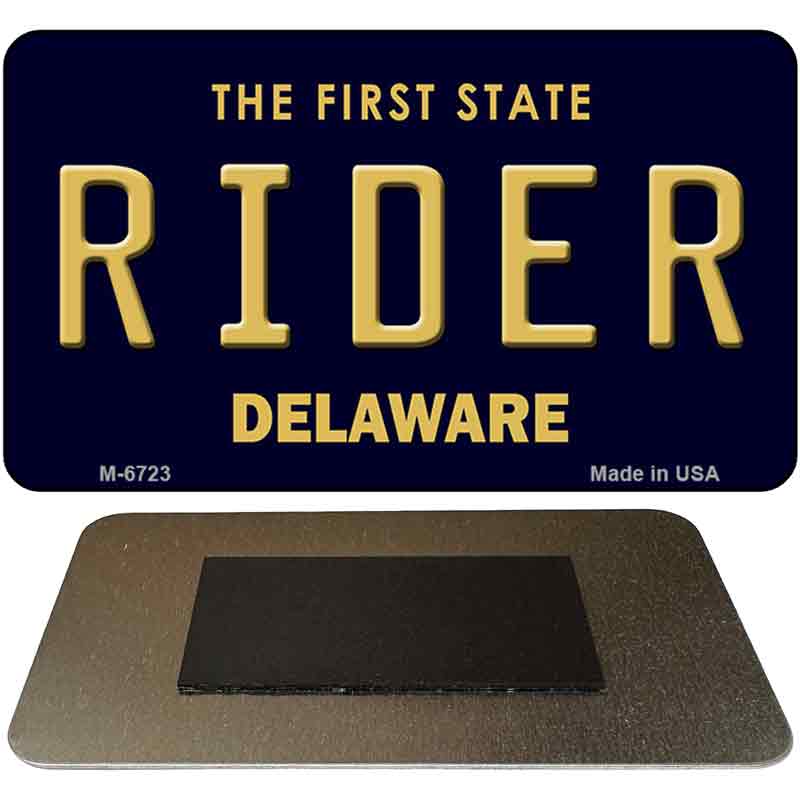 Rider Delaware State License Plate Tag Magnet M-6723