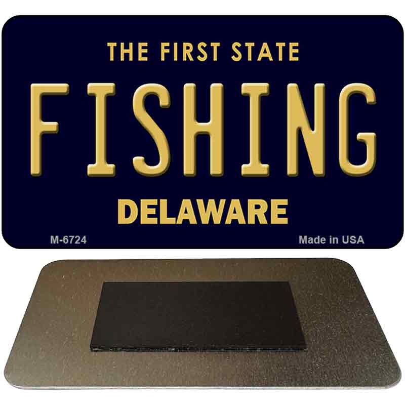 Fishing Delaware State License Plate Tag Magnet M-6724