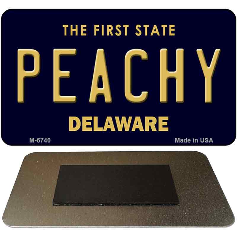 Peachy Delaware State License Plate Tag Magnet M-6740