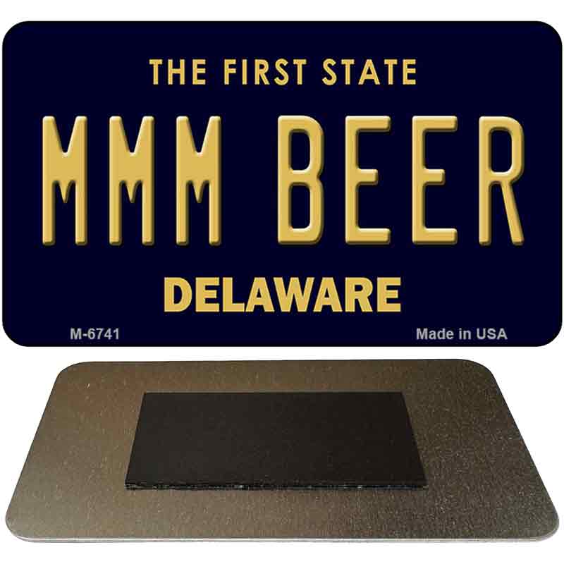 MMM Beer Delaware State License Plate Tag Magnet M-6741