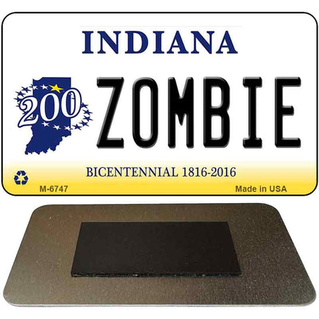 Zombie Indiana State License Plate Tag Novelty Magnet M-6747