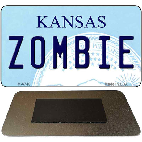 Zombie Kansas State License Plate Tag Novelty Magnet M-6748