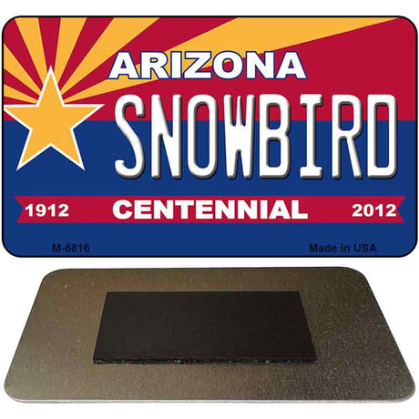 Snowbird Arizona Centennial State License Plate Tag Magnet M-6816