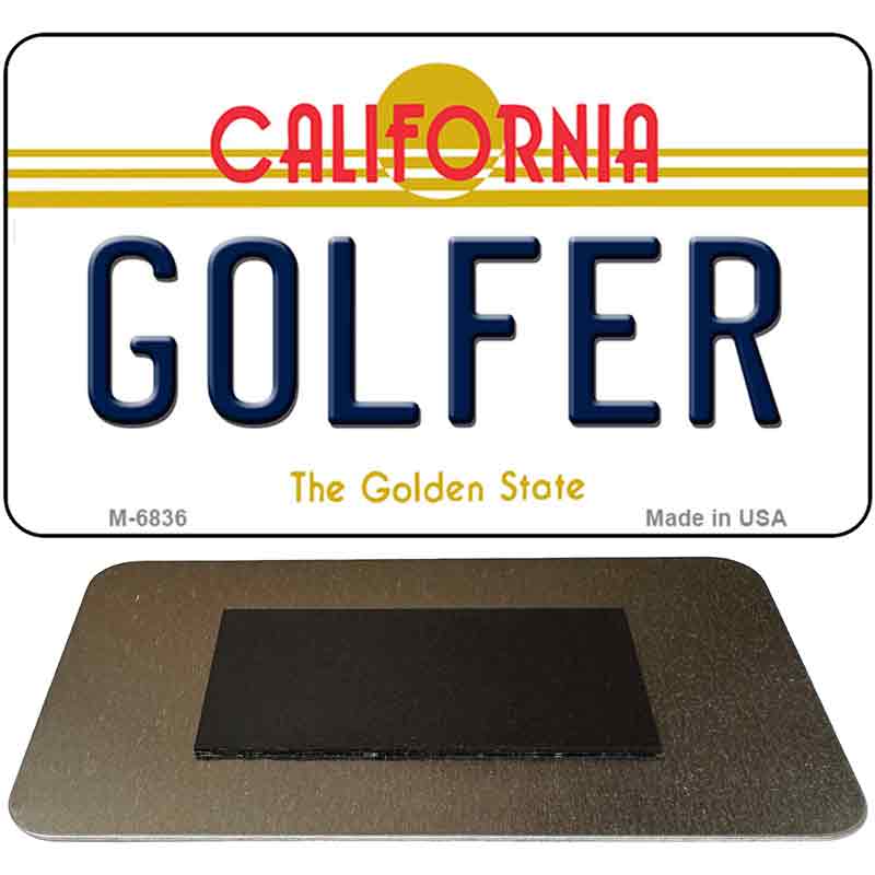 Golfer California State License Plate Tag Magnet M-6836