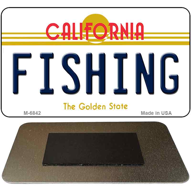 Fishing California State License Plate Tag Magnet M-6842