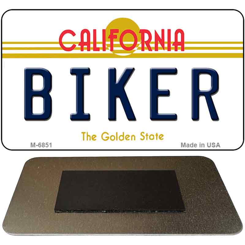 Biker California State License Plate Tag Magnet M-6851