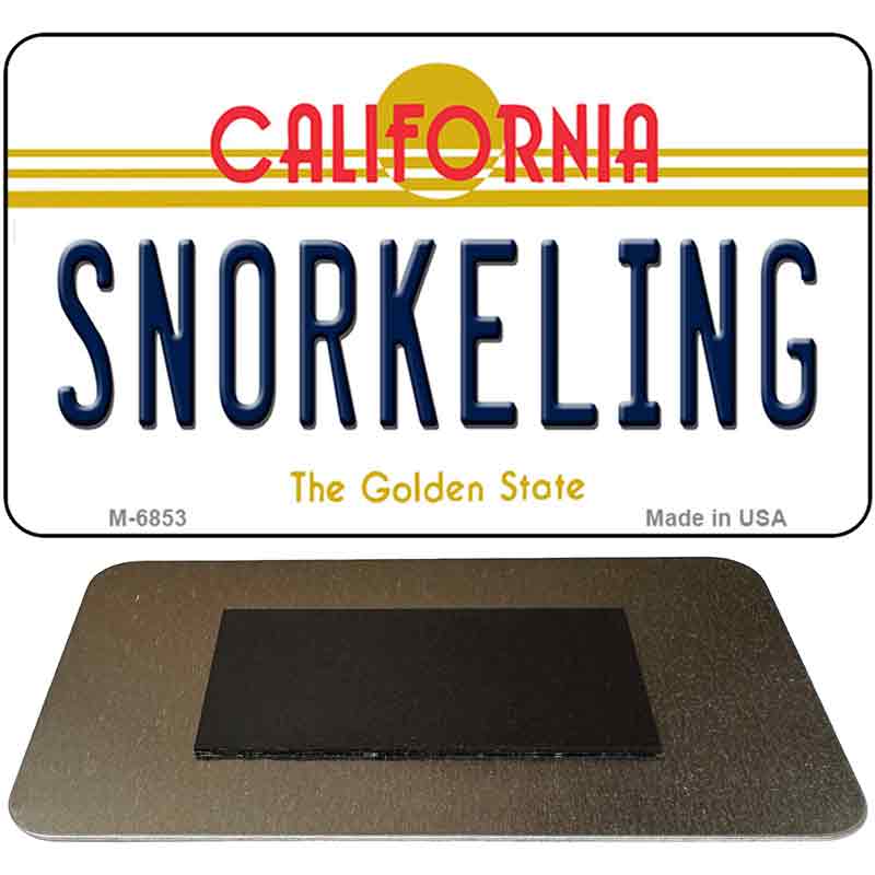 Snorkeling California State License Plate Tag Magnet M-6853