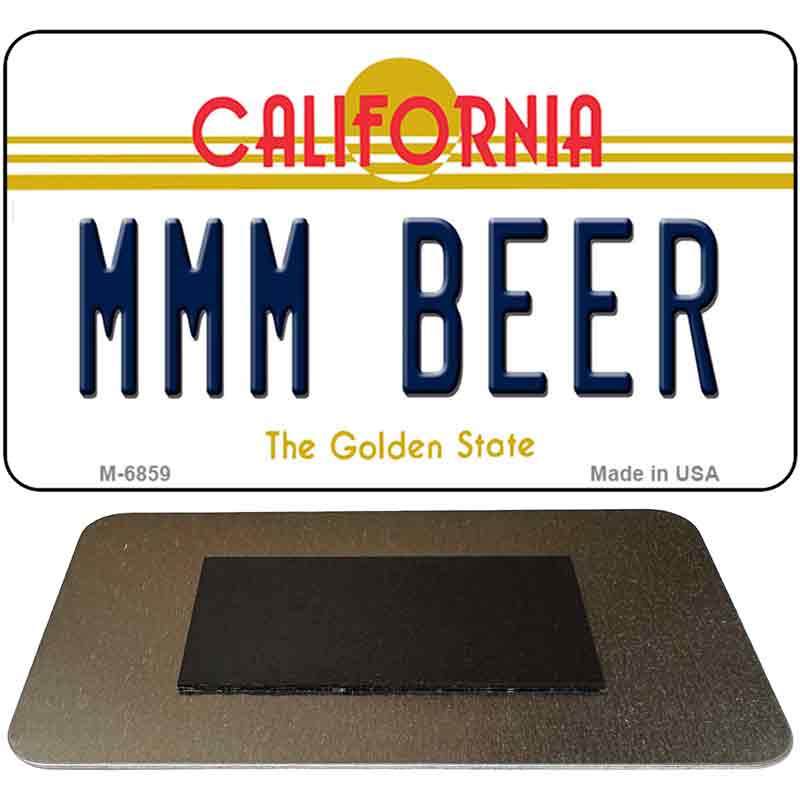 MMM Beer California State License Plate Tag Magnet M-6859