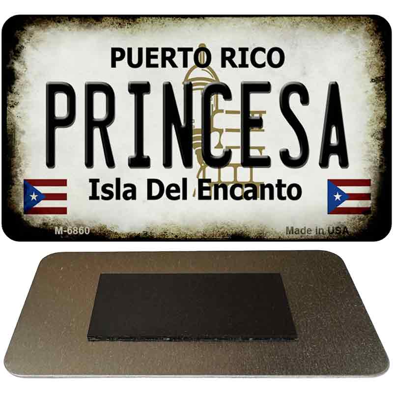 Princesa Puerto Rico State License Plate Tag Magnet M-6860