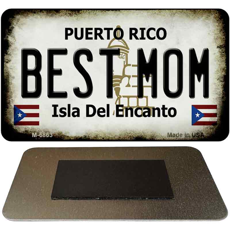 Best Mom Puerto Rico State License Plate Tag Magnet M-6863