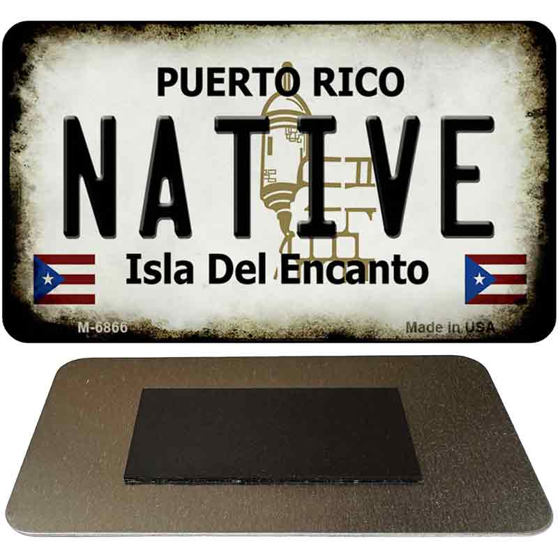 Native Puerto Rico State License Plate Tag Magnet M-6866