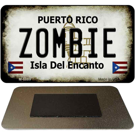 Zombie Puerto Rico State License Plate Tag Magnet M-6869