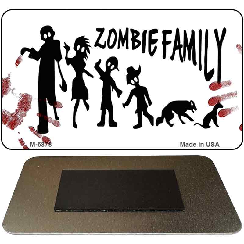 Zombie Family White Novelty Metal Magnet M-6878