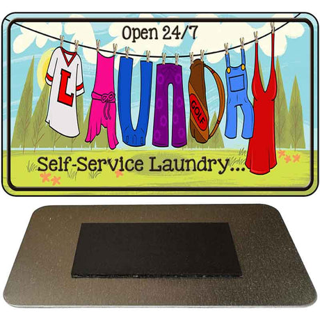 Laundry Self Service Novelty Metal Magnet