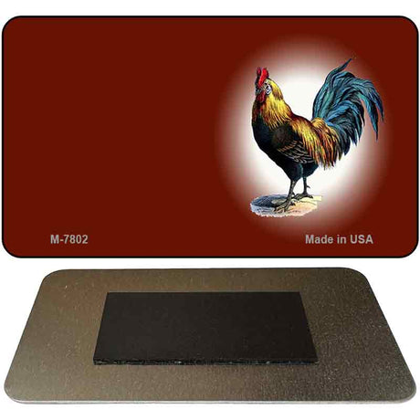 Rooster Red Offset Novelty Metal Magnet M-7802