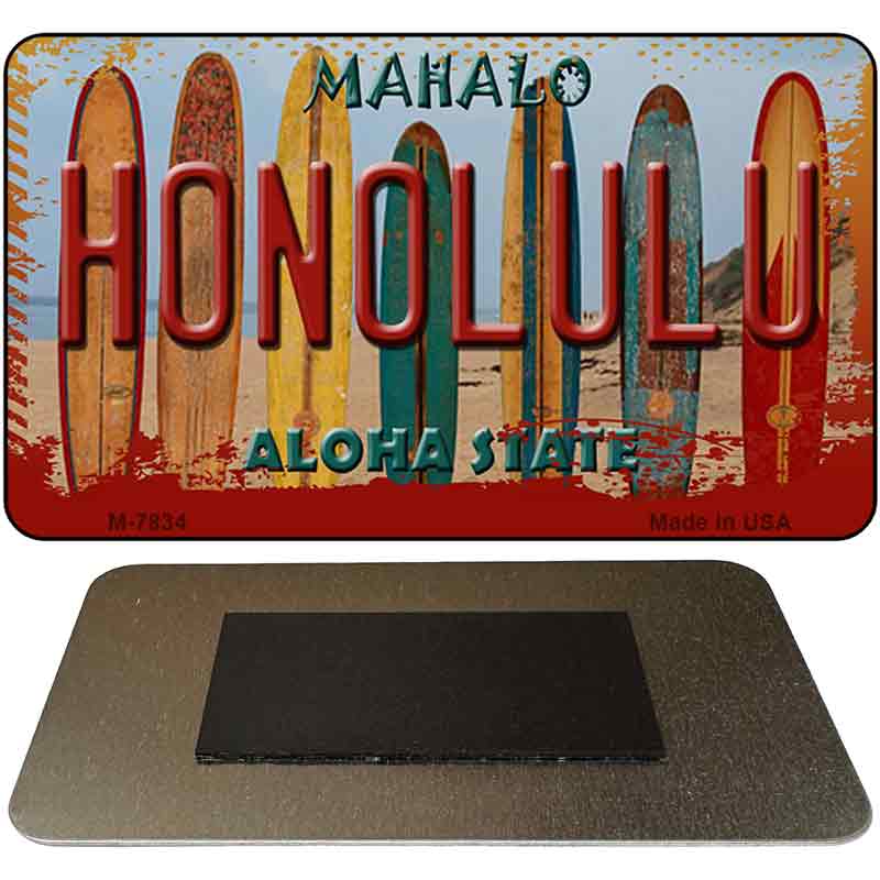 Honolulu Surfboards Novelty Metal Magnet M-7834