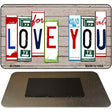 Love You Wood Cut Letter Novelty Metal Magnet M-7844