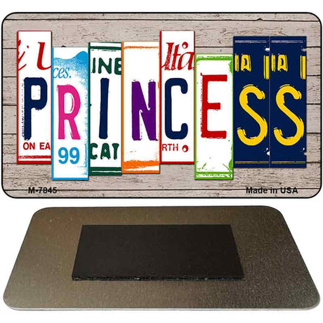 Princess Wood Cut Letter Novelty Metal Magnet M-7845