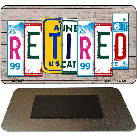 Retired Wood Cut Letter Novelty Metal Magnet M-7847