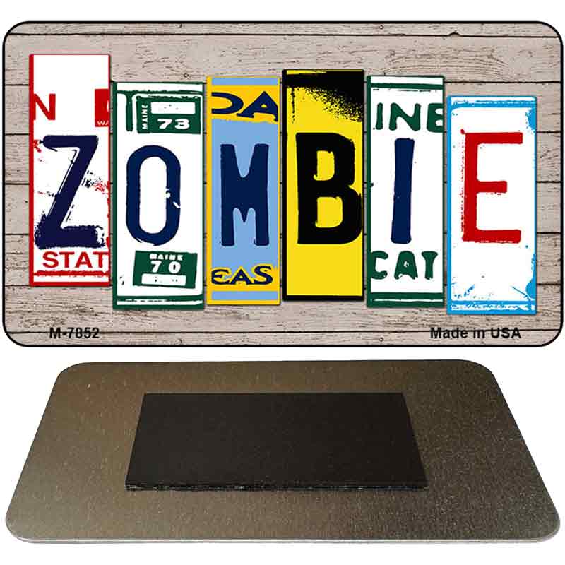 Zombies Wood Cut Letter Novelty Metal Magnet M-7852