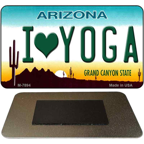 I Love Yoga Arizona State License Plate Tag Magnet M-7894