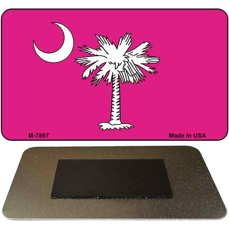 Pink South Carolina Flag Novelty Metal Magnet M-7897