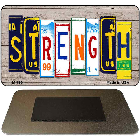 Strength License Plate Tag Art Novelty Metal Magnet M-7904