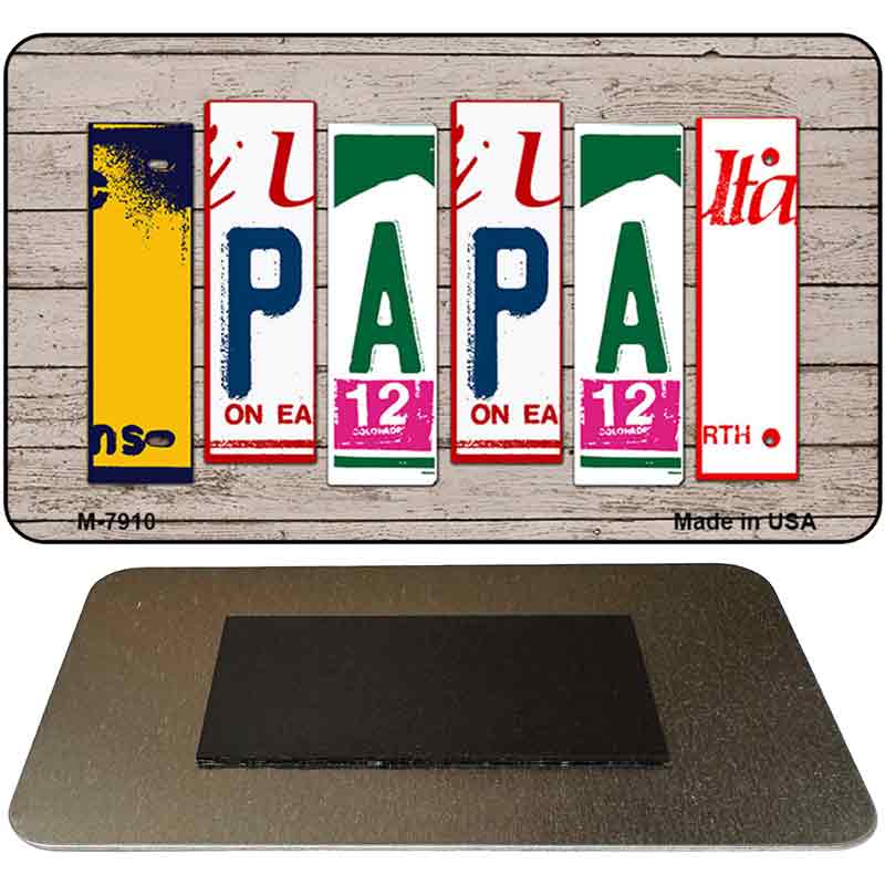 Papa License Plate Tag Art Novelty Metal Magnet M-7910