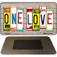 One Love Wood Cut Letter Novelty Metal Magnet M-7913