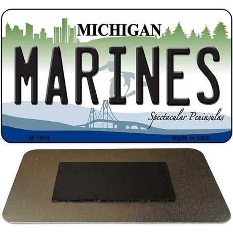 Marines Michigan State License Plate Tag Novelty Magnet M-7914