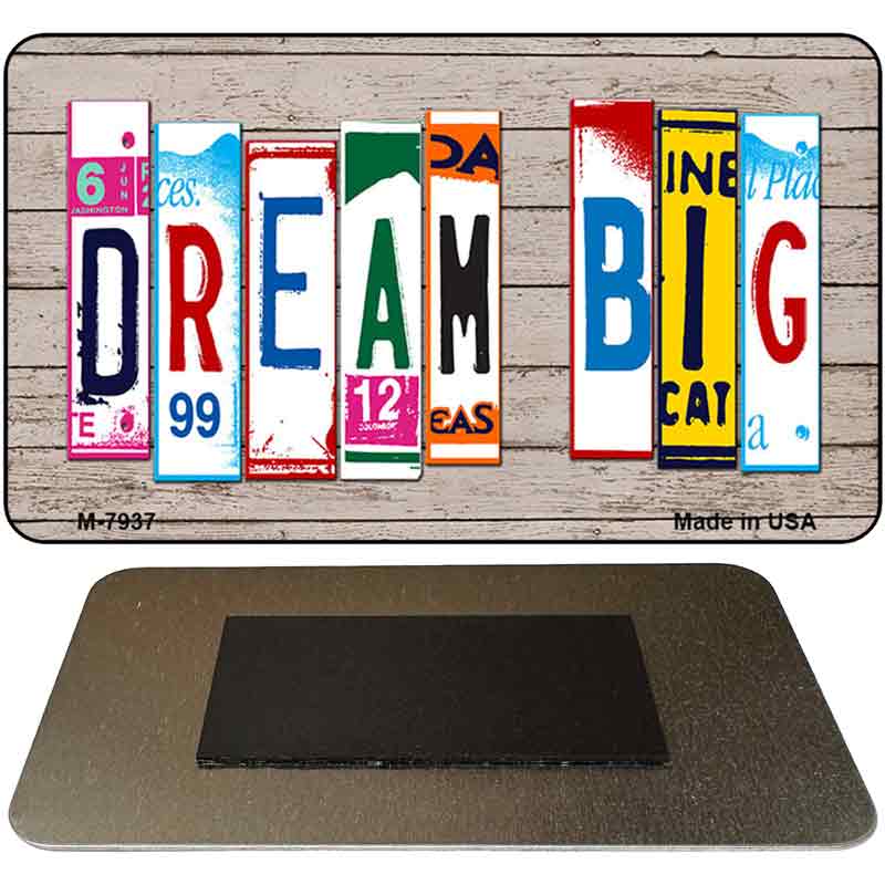 Dream Big Wood Cut Letter Novelty Metal Magnet M-7937