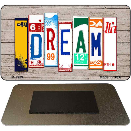 Dream Wood Cut Letter Novelty Metal Magnet M-7939