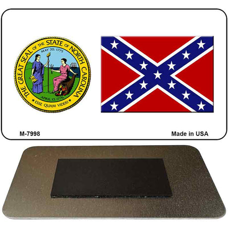 Confederate Flag North Carolina Seal Novelty Magnet M-7998