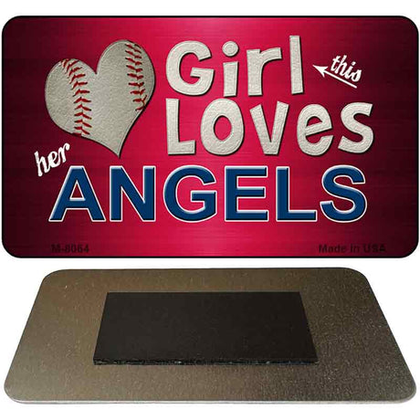 This Girl Loves Her Angels Novelty Metal Magnet M-8064