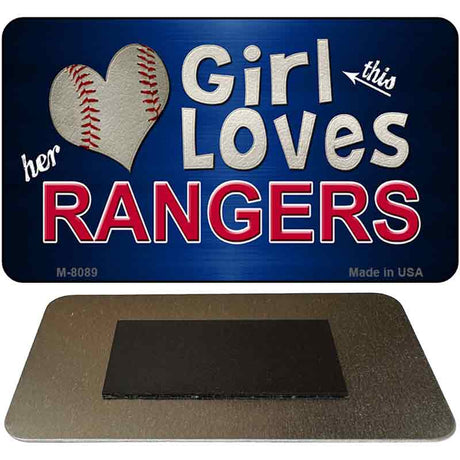 This Girl Loves Her Rangers Novelty Metal Magnet M-8089