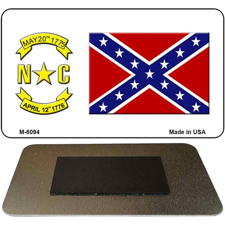 Confederate Flag North Carolina Novelty Magnet M-8094