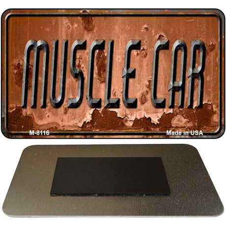 Muscle Car Rusty Novelty Metal Magnet M-8116