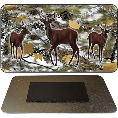 Deer on Camo Novelty Metal Magnet M-8283