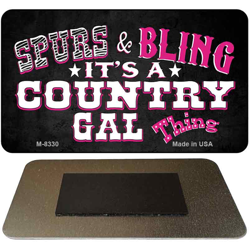 Spurs and Bling Novelty Metal Magnet M-8330