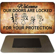 Doors Locked Your Protection Novelty Metal Magnet M-8344