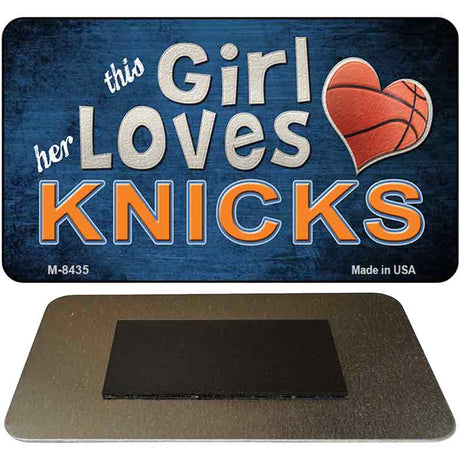 This Girl Loves Her Knicks Novelty Metal Magnet M-8435