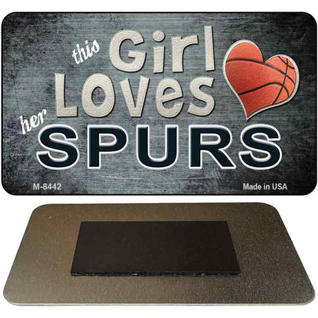 This Girl Loves Her Spurs Novelty Metal Magnet M-8442