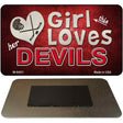 This Girl Loves Her Devils Novelty Metal Magnet M-8451