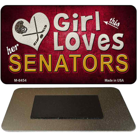 This Girl Loves Her Senators Novelty Metal Magnet M-8454