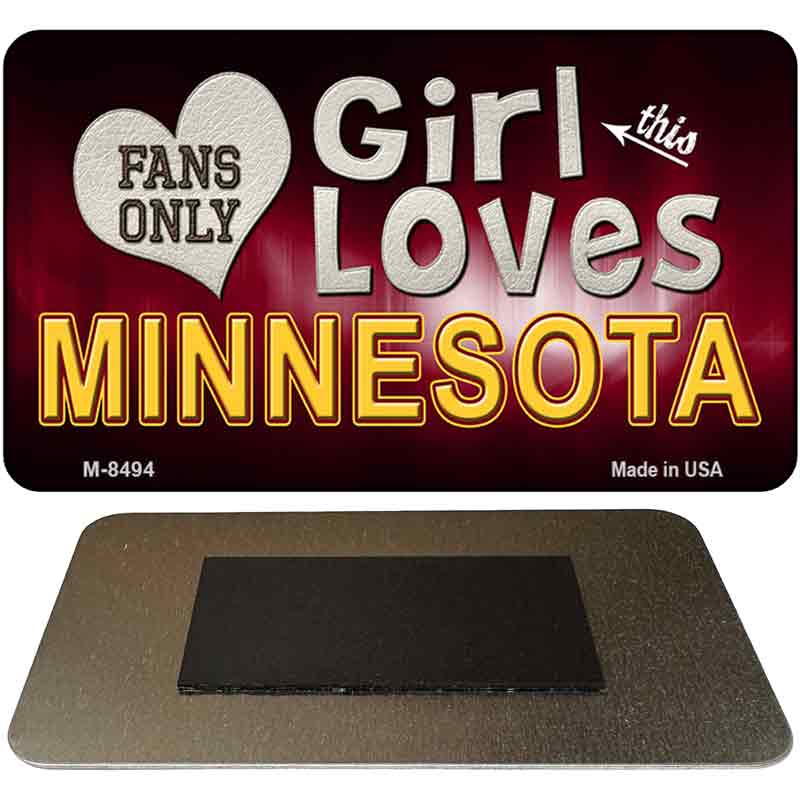 This Girl Loves Her Minnesota Novelty Metal Magnet M-8494