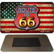 Route 66 Neon Shield With American Flag Novelty Metal Magnet M-8521