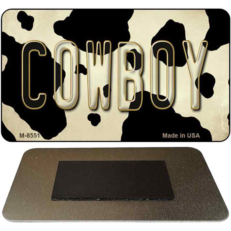 Cowboy Cow Novelty Metal Magnet M-8551