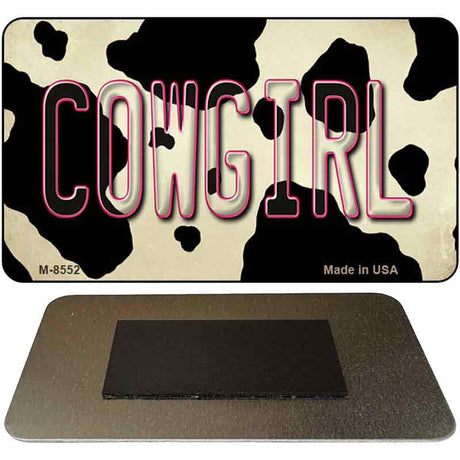 Cowgirl Cow Novelty Metal Magnet M-8552